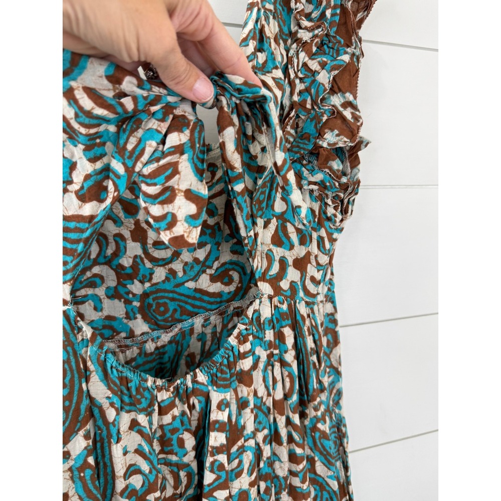 House of Harlow 1960 Maxi Dress Women XL Paisley Batik MAGENTA BLUE - Picture 6 of 11